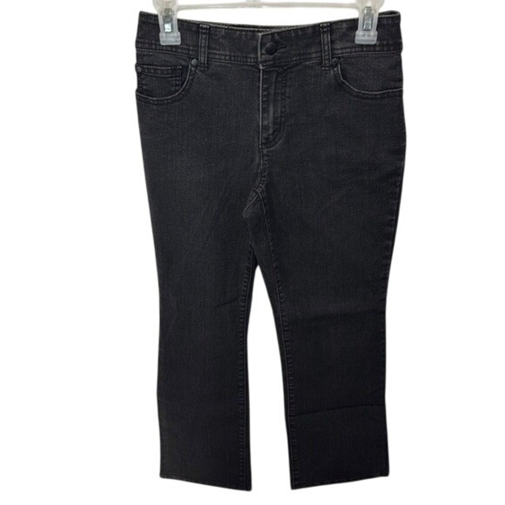 Chico's Embellished Bootcut Jeans Black Denim Size 0 Short
